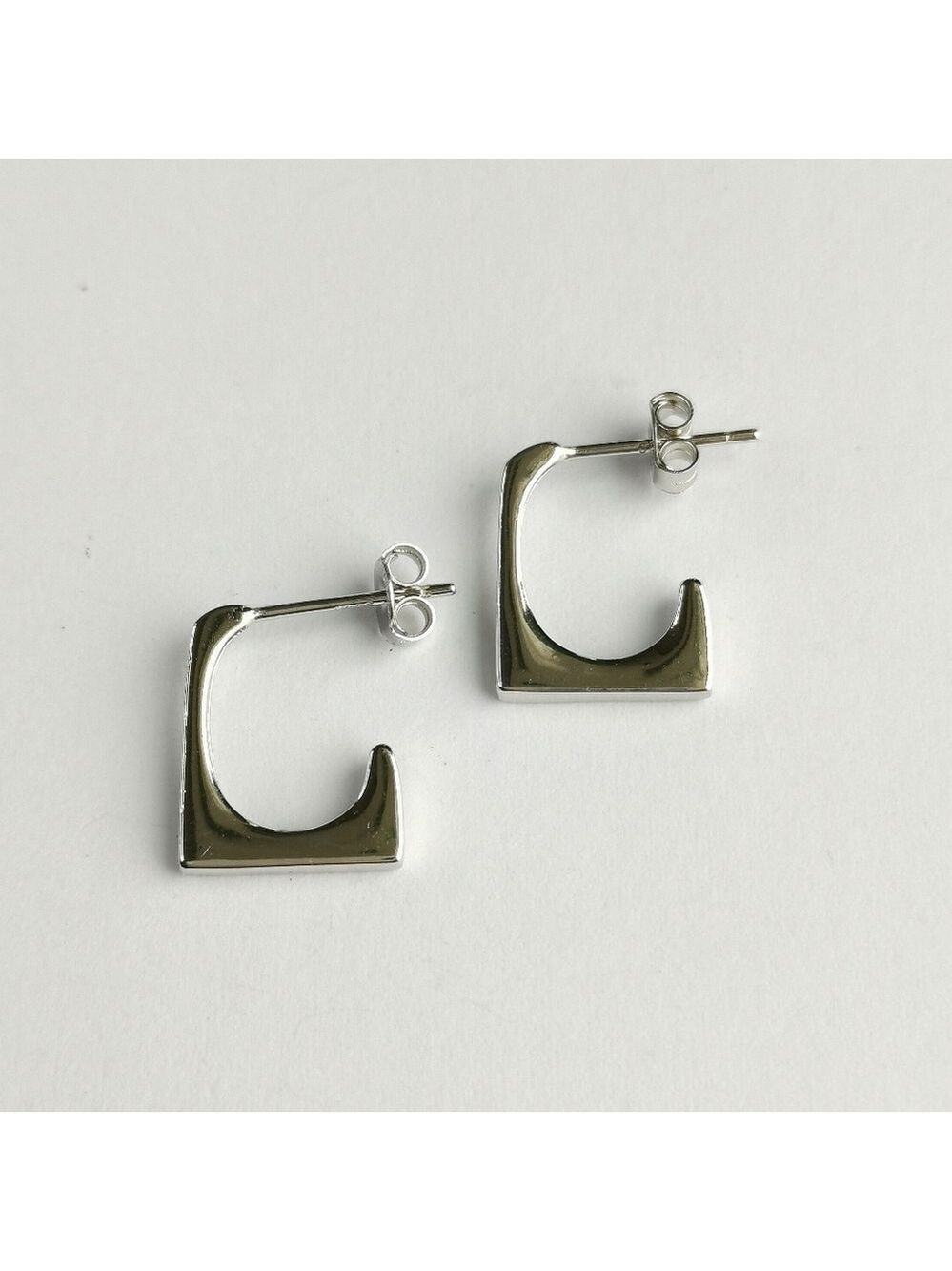 Sterling Silver Square Hoop Earrings New